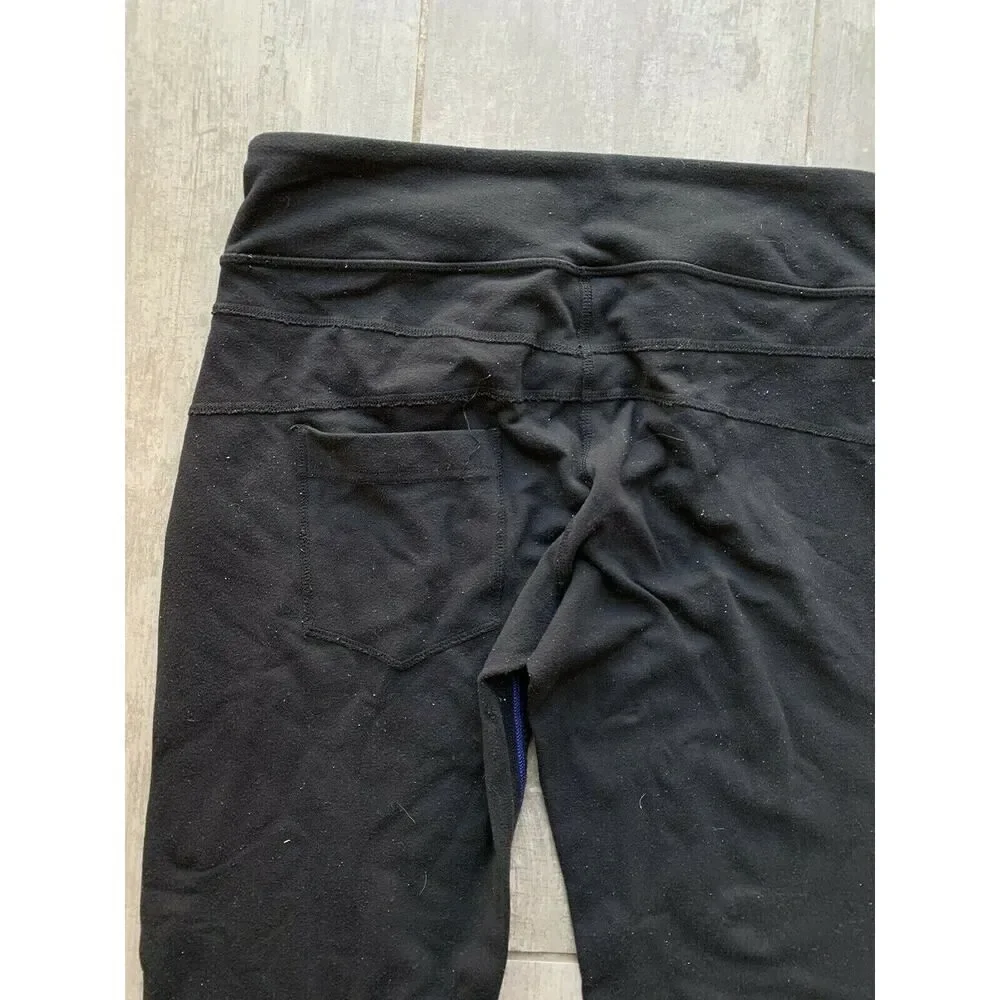 LULULEMON Black Straight Leg Luon Leggings Pants RARE VINTAGE Back Butt Pocket 6